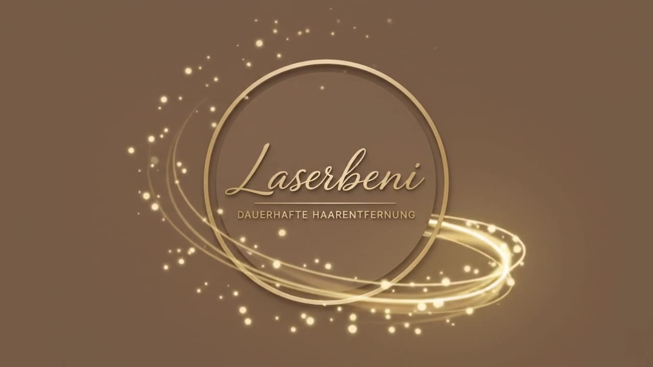 Das Laserbeni Logo mit goldenem Lichtring, Vorschaubild des Studio Rundgangs